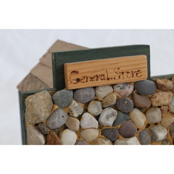 Vtg "General Store" Stone Folk Art Work T. Johnston Tree Hugger JVC 11/1,00 1994 - Picture 3 of 6